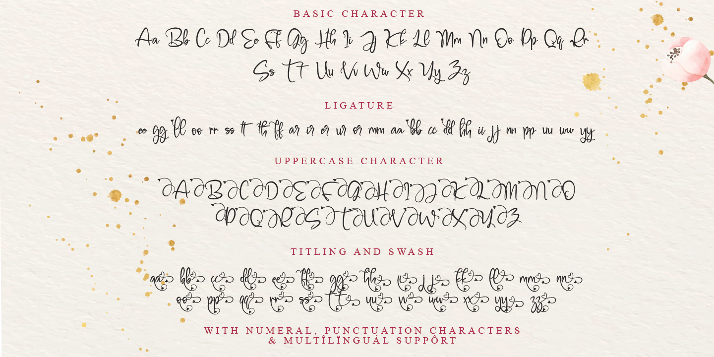 Пример шрифта Millena Monogram